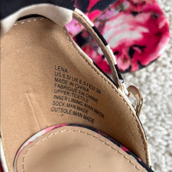 JustFab Women's Floral and Striped Heels - Picture 2 of 10